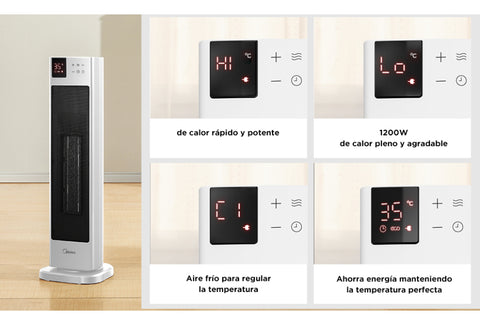 Calefactor Eléctrico Cerámico de torre 2 en 1 Dual flow 23”