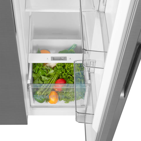 Refrigerador Automático Midea  Side By Side Inverter Quattro Bru Steel 17 Pies Cúbicos con Wifi