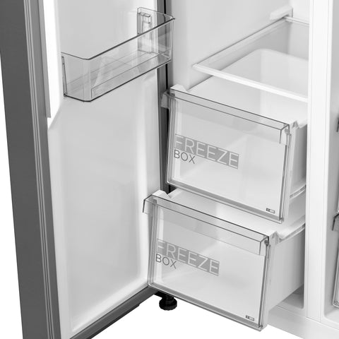 Refrigerador Automático Midea  Side By Side Inverter Quattro Bru Steel 17 Pies Cúbicos con Wifi