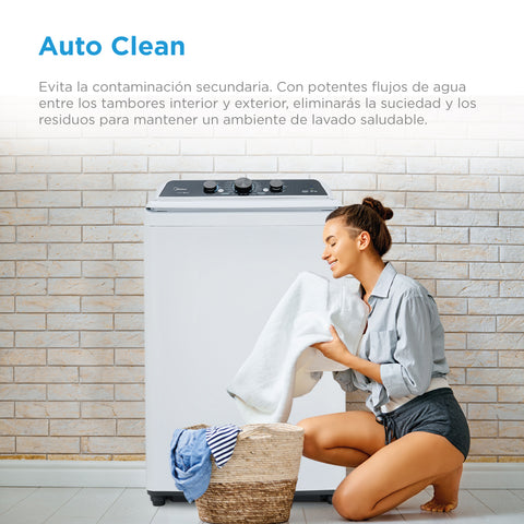 Lavadora Midea Carga Superior 21Kg Vortex Wash Agitador