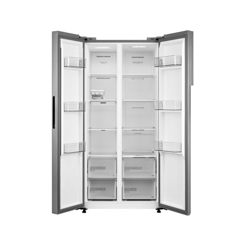 Refrigerador Automático Midea  Side By Side Inverter Quattro Bru Steel 17 Pies Cúbicos con Wifi