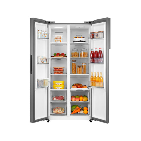 Refrigerador Automático Midea  Side By Side Inverter Quattro Bru Steel 17 Pies Cúbicos con Wifi