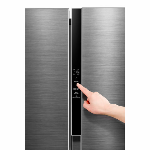 Refrigerador Automático Midea  Side By Side Inverter Quattro Bru Steel 17 Pies Cúbicos con Wifi