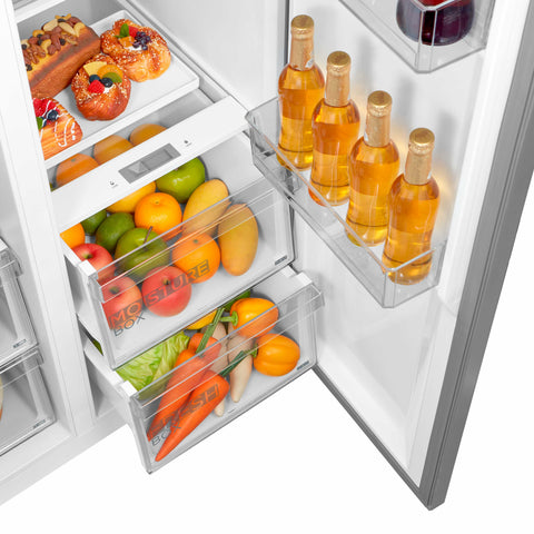 Refrigerador Automático Midea  Side By Side Inverter Quattro Bru Steel 17 Pies Cúbicos con Wifi