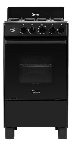 Estufa de Piso Midea con Copete 20 Inox Chef Negra