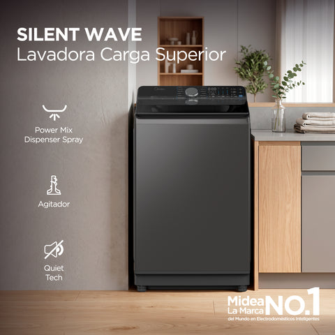 Lavadora Automática Carga Superior 22Kg Silent Wave Charcoal Gray