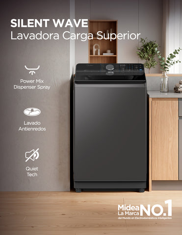 Lavadora Automática Carga Superior 25Kg Silent Wave Charcoal Gray