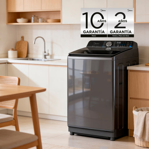 Lavadora Automática Carga Superior 22Kg Silent Wave Charcoal Gray