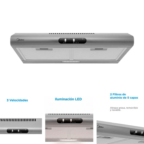 Combo Parrilla Campana Midea Empotrable 30” | 75cm