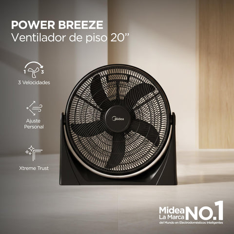 Ventilador de Piso 20” Midea Negro FB50-17H