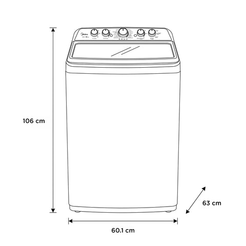 Lavadora Automática Carga Superior 18kg Midea  Vortex Wash