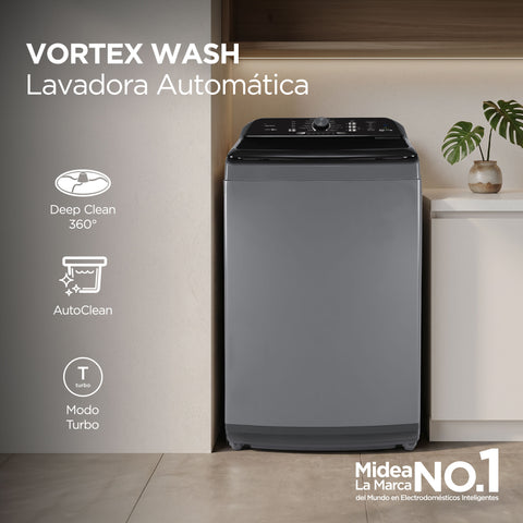 Lavadora Midea Automática Carga Superior 18Kg Impeller Gris