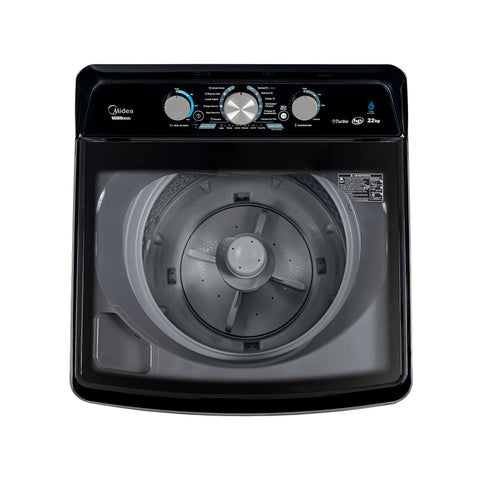 Lavadora Carga Superior Midea 22Kg Vortex Wash Agitador Gris