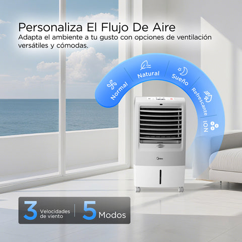 Enfriador Aire Portatil Midea Frio 14L 3 Vel