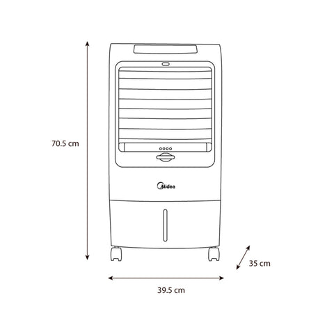 Enfriador Aire Portatil Midea Frio 14L 3 Vel