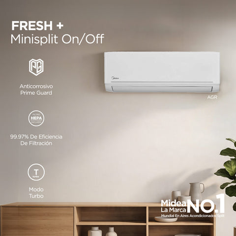 Minisplit Fresh+ Midea On/off Seer 11.5, 1 Ton, Frío, 110v