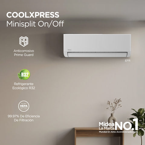 Minisplit Midea CoolXpress, 1 Ton, Sólo Frío, 115V