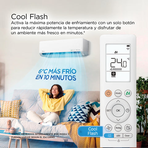 Minisplit Midea 12,000 BTU´s 115V Solo Frío Inverter