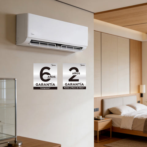 Minisplit Midea SEER 11.5, 1 Ton, Frío/Calor, 110v