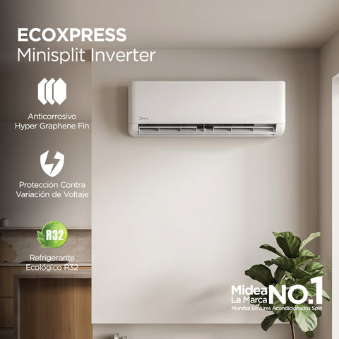 Minisplit Midea 12,000 BTU´s Frío/Calor 115V Inverter