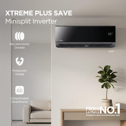 Minisplit Xtreme Midea Inverter Seer 20.6, 1 Ton, Frío Calor
