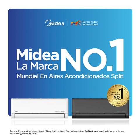 Minisplit Midea Inverter SEER 20, 1.5 Ton, Frío Calor, 220V