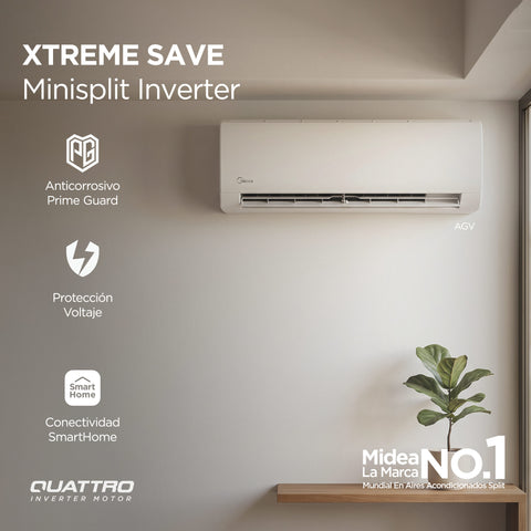 Minisplit Midea Inverter SEER 17, 3 Ton, Frío/ Calor, 220V
