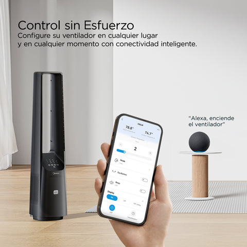 Ventilador Midea de Torre sin aspas 40¨ Negro