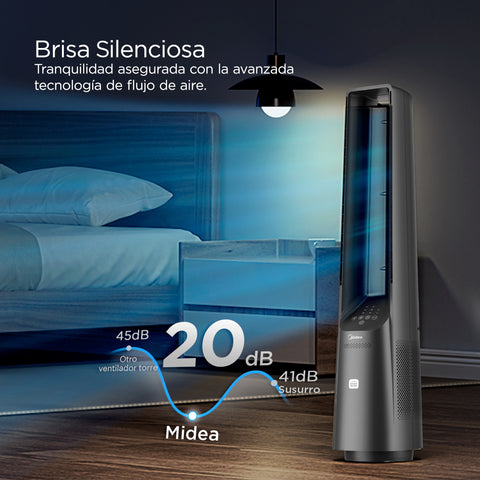 Ventilador Midea de Torre sin aspas 40¨ Negro