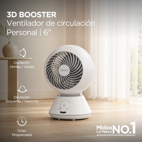 VENTILADOR ESCRITORIO MIDEA 6 PUL TURBO FORCE 5 VEL blanco