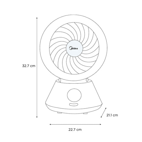 VENTILADOR ESCRITORIO MIDEA 6 PUL TURBO FORCE 5 VEL blanco