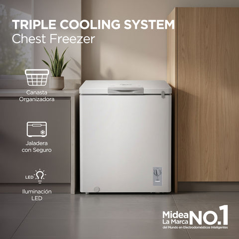 Congelador Refrigerador Midea 5 Pies MDRC205FZM01 Blanco