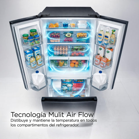 Refrigerador Midea French Door 19 Pies Negro