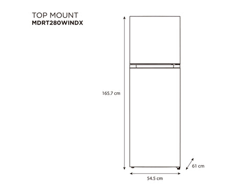 Refrigerador Midea Automático Top Mount Bru Steel 10 Pies
