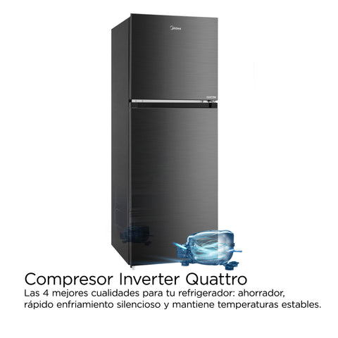 Refrigerador Top Mount Inverter Quattro Jazz Black 9 Pies