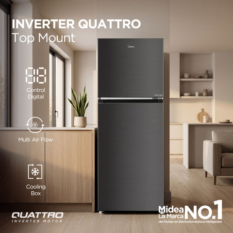 Refrigerador Top Mount Inverter Quattro Jazz Black 9 Pies