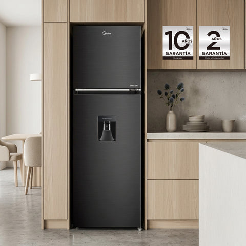 Refrigerador Midea Top Mount 12 Pies Negro Inverter Quattro