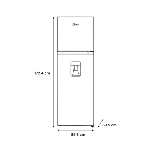 Refrigerador Midea Top Mount 12 Pies Negro Inverter Quattro