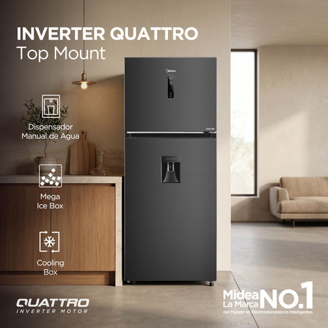 Refrigerador Midea Top Mount Inverter Quattro 15 Pies