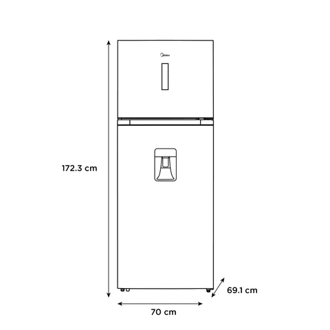 Refrigerador Midea Top Mount Inverter Quattro 15 Pies
