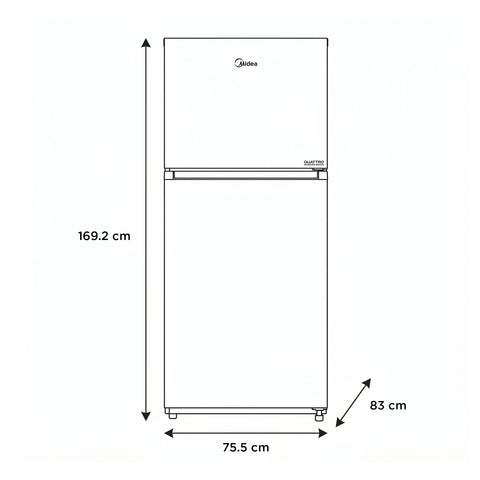 Refrigerador Top Mount Inverter Quattro Bru Steel 20 Pies