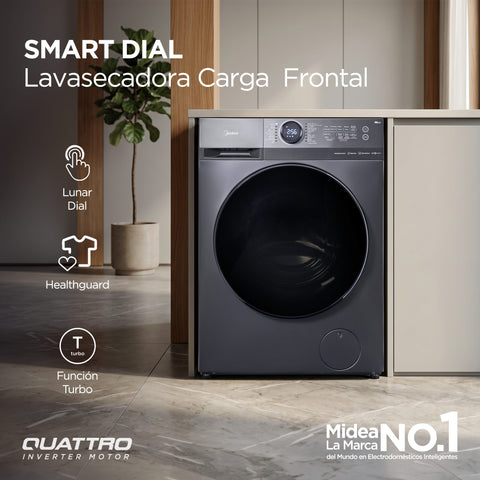 Lavasecadora Midea Carga Frontal 15/8 KG Titanio