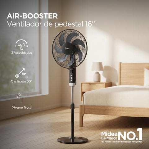 VENTILADOR PEDESTAL MIDEA MFA164MB 16 PUL