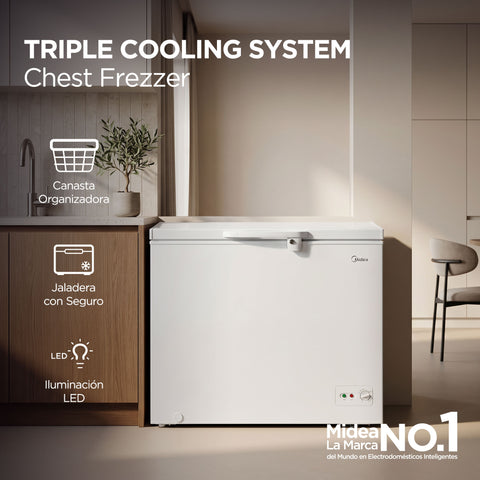 Congelador Refrigerador Midea Horizontal 11pies 295 L