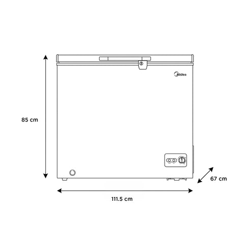 Congelador Refrigerador Midea Horizontal 11pies 295 L