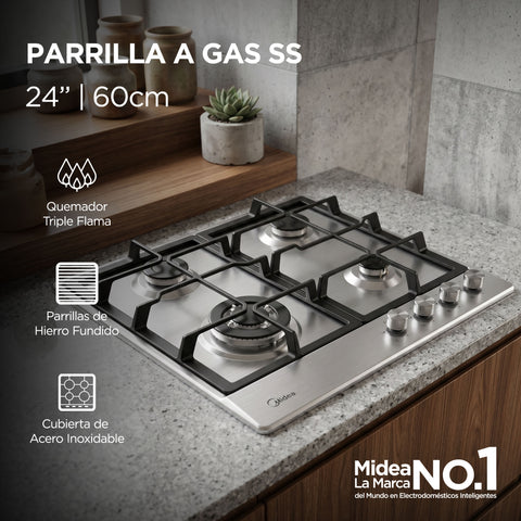 Parrilla Midea a Gas SS 24” | 60cm