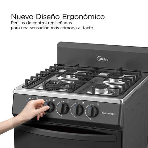 Estufa de piso Midea con copete 20" MasterCook Negra