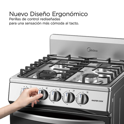 Estufa de piso Midea con copete 20" Silver