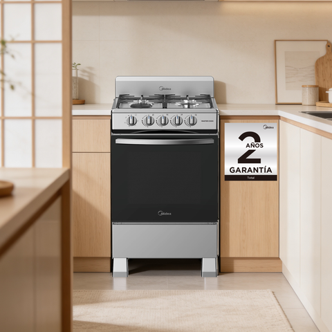 Estufa de piso Midea con copete 20" Silver