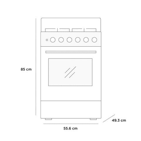 Estufa de piso Midea con copete 20" Silver